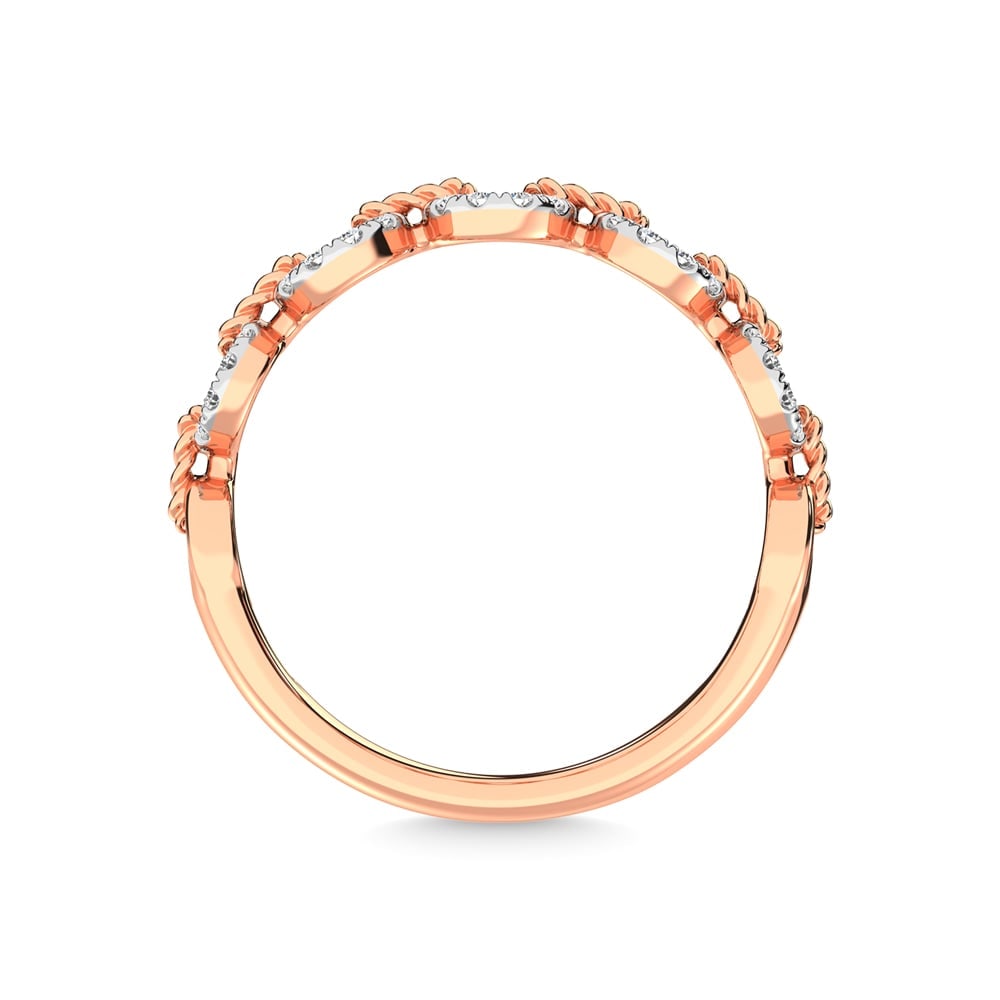 14K Rose Gold Diamond 1/5 Ct.Tw. Stackable Ring - 4