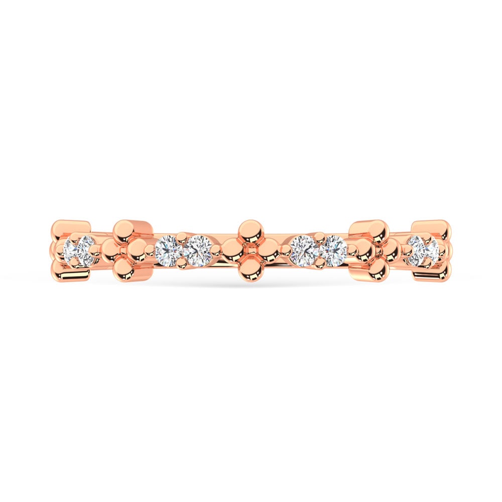 14K Rose Gold Diamond 1/6 Ct.Tw. Stackable Ring - 2