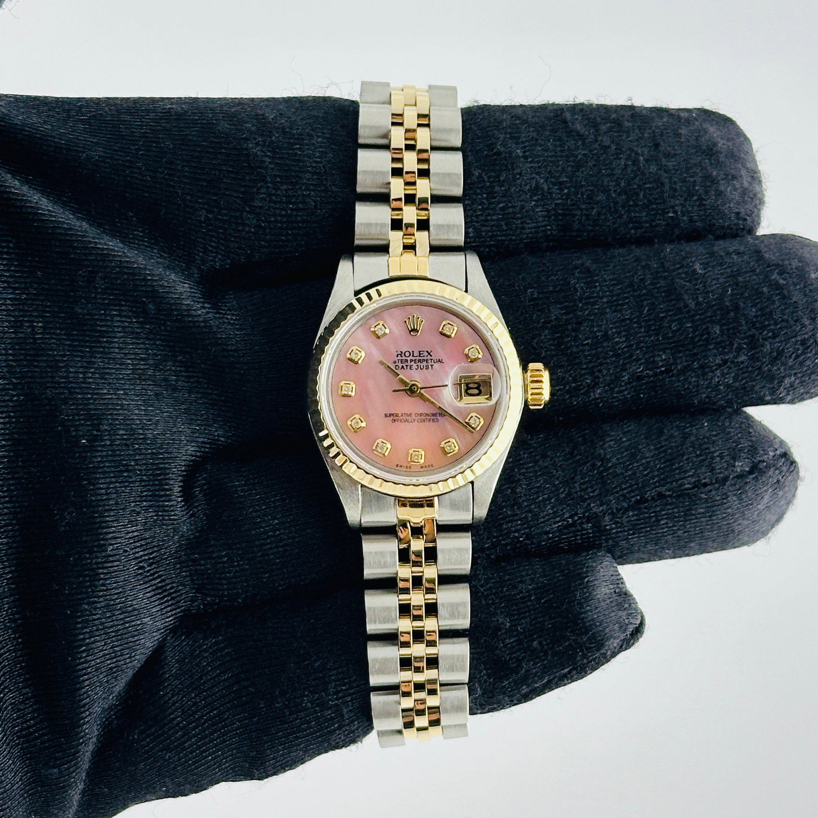 Rolex Datejust Ladies 14K Jubilee Bracelet Ref 6917 Pink MOP Dial (1 of 5)