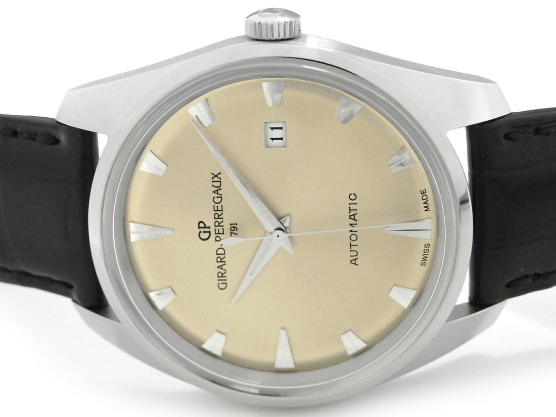 Girard Perregaux Heritage 1957 Automatic Steel Leather Watch 41957-11-131-BB6A (1 of 5)