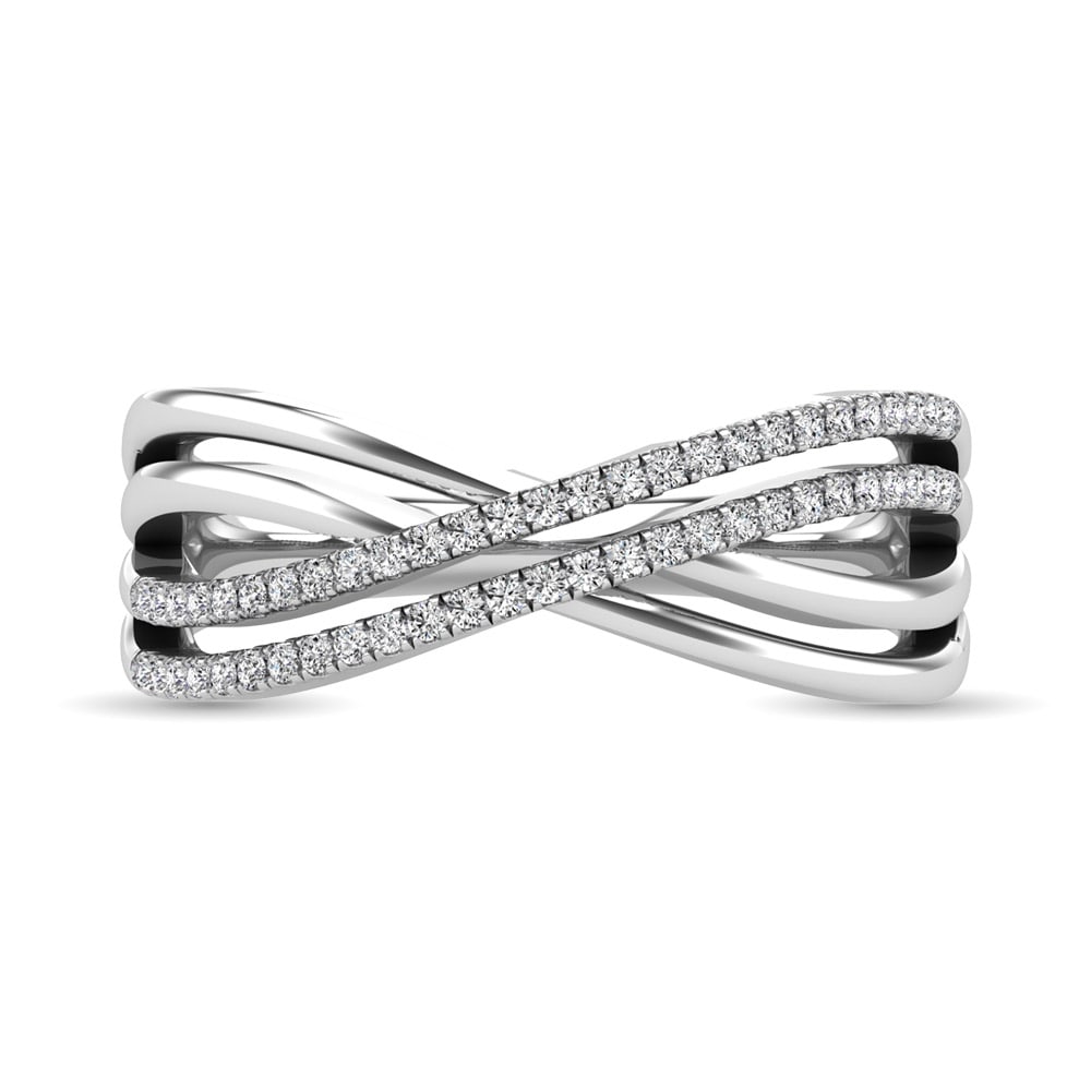 Diamond 1/5 Ct.Tw. Crossover Ring in 10K White Gold (1 of 4)