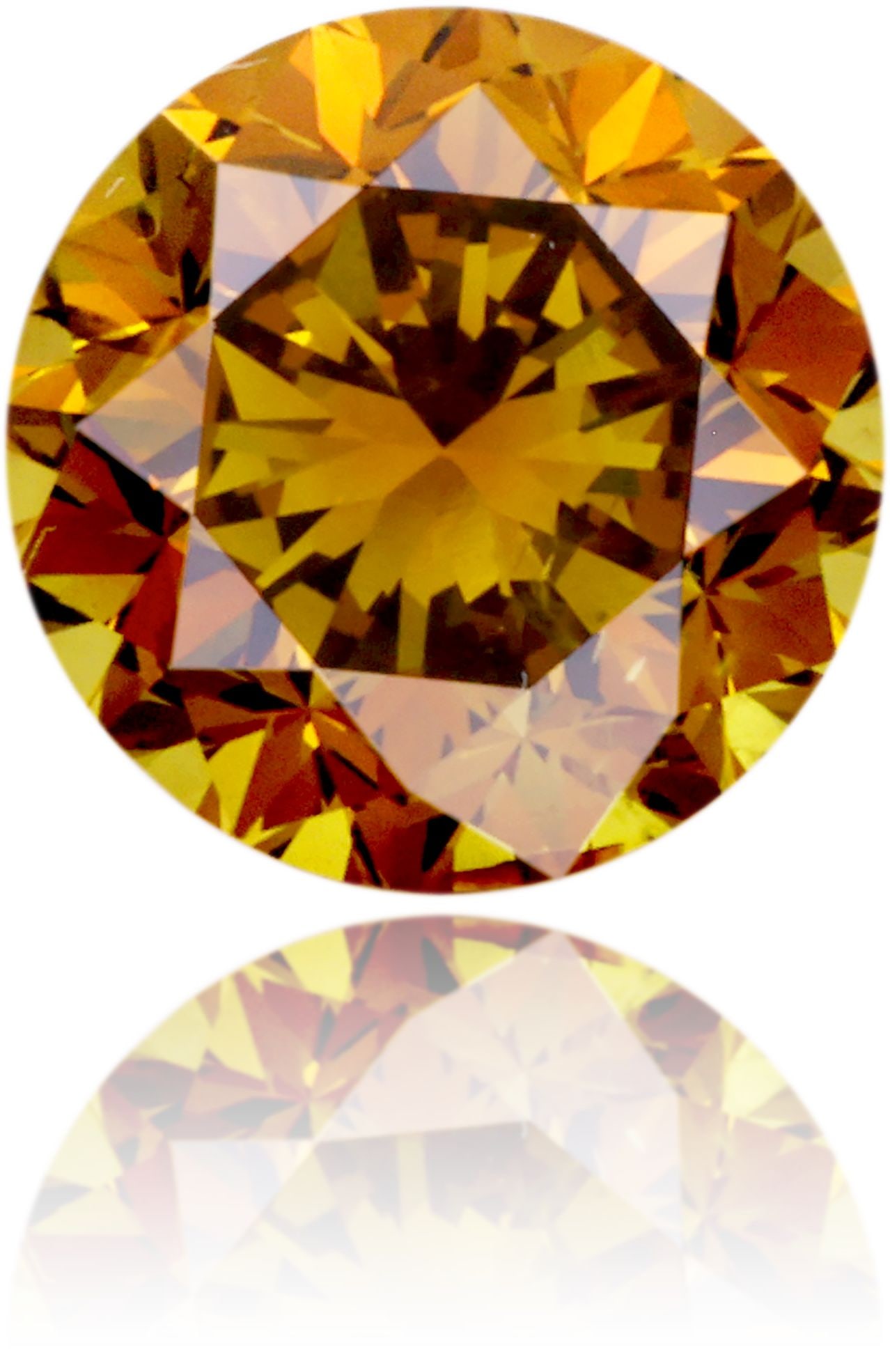 Loose Diamond - ROUND 1.59ct Fancy Deep Orange I1: Loose Diamond - ROUND 1.59ct Fancy Deep Orange I1 Source: Natural Shape: ROUND Carats: 1.59 Color: Fancy Deep Orange Certification: GIA Video: