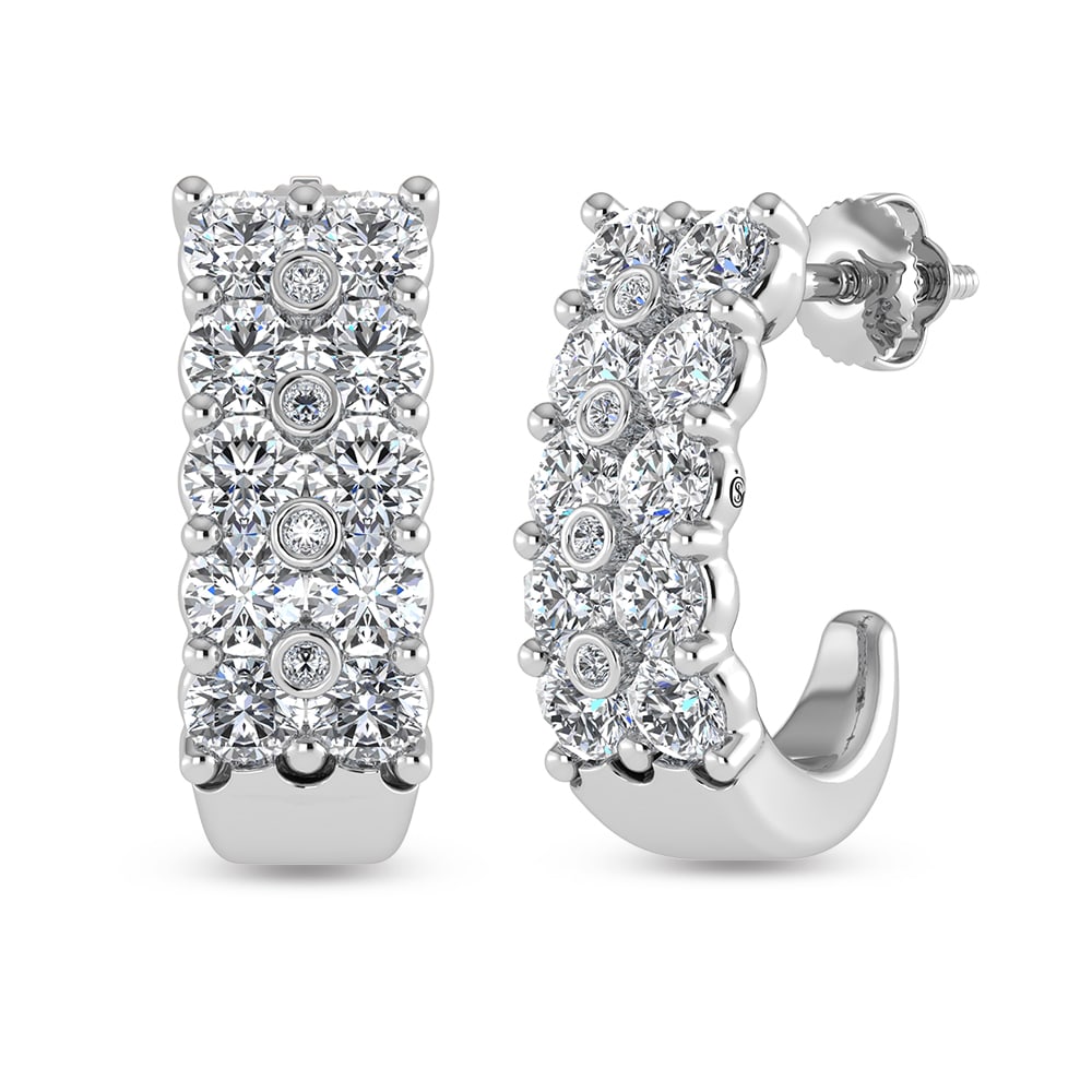 14K White Gold Diamond 2 Ct.Tw. Hoop Earrings: 14K White Gold Diamond 2 Ct.Tw. Hoop Earrings 14k White Gold Stone Color: G-h Stone Clarity: Si1 This item may take 2-5 weeks for shipping. The Diamond Depot Guarantee: All items in this auction are g
