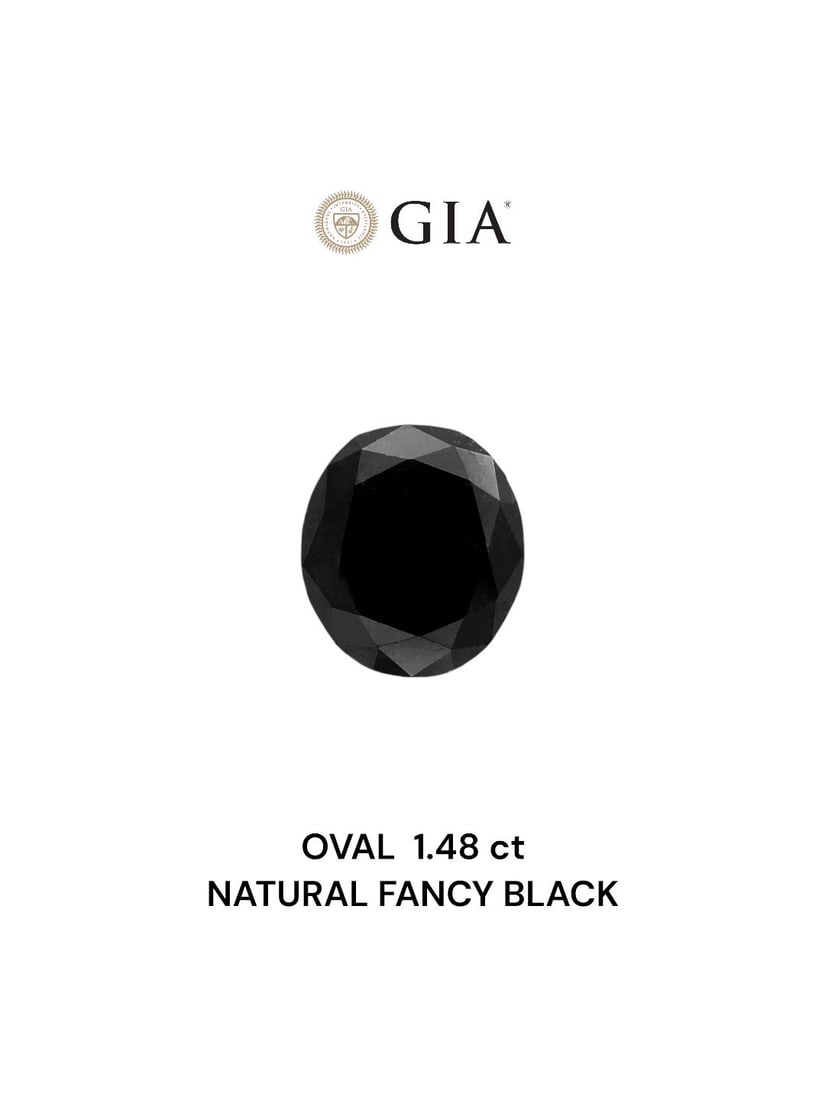 Loose Diamond - OVAL 1.48ct Fancy Black VVS2: Loose Diamond - OVAL 1.48ct Fancy Black VVS2 Source: Natural Shape: OVAL Carats: 1.48 Color: Fancy Black Certification: GIA Video: