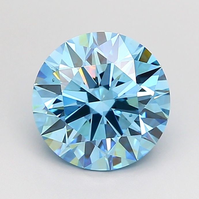 Ideal Loose Diamond - ROUND 2.03ct Fancy Vivid Blue VS1: Ideal Loose Diamond - ROUND 2.03ct Fancy Vivid Blue VS1 Source: This is a real non-mined Diamond that has been grown in a lab Shape: ROUND Carats: 2.03 Color: Fancy Vivid Blue Certification: IGI Video