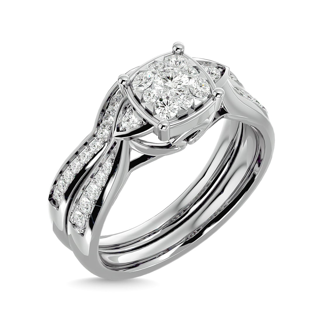 Diamond 5/8 Ct.Tw. Bridal Ring in 14K White Gold: Diamond 5/8 Ct.Tw. Bridal Ring in 14K White Gold 14k White Gold Stone Color: G-h Stone Clarity: I1 Each ring is presented in standard size 6.5. Complimentary resizing is available between sizes 510