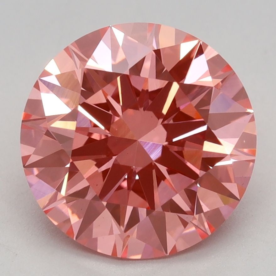 Ideal Loose Diamond - ROUND 2.55ct Fancy Vivid Pink VS1: Ideal Loose Diamond - ROUND 2.55ct Fancy Vivid Pink VS1 Source: This is a real non-mined Diamond that has been grown in a lab Shape: ROUND Carats: 2.55 Color: Fancy Vivid Pink Certification: IGI