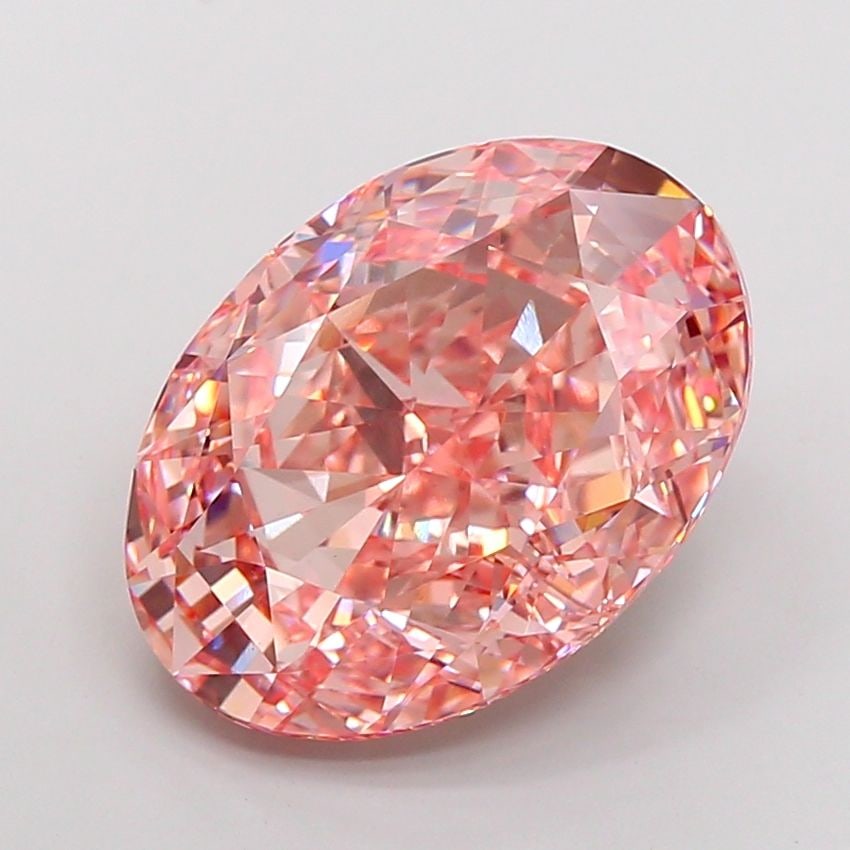 Loose Diamond - OVAL 16.27ct Fancy Vivid Pink VS1: Loose Diamond - OVAL 16.27ct Fancy Vivid Pink VS1 Source: This is a real non-mined Diamond that has been grown in a lab Shape: OVAL Carats: 16.27 Color: Fancy Vivid Pink Certification: IGI Video: