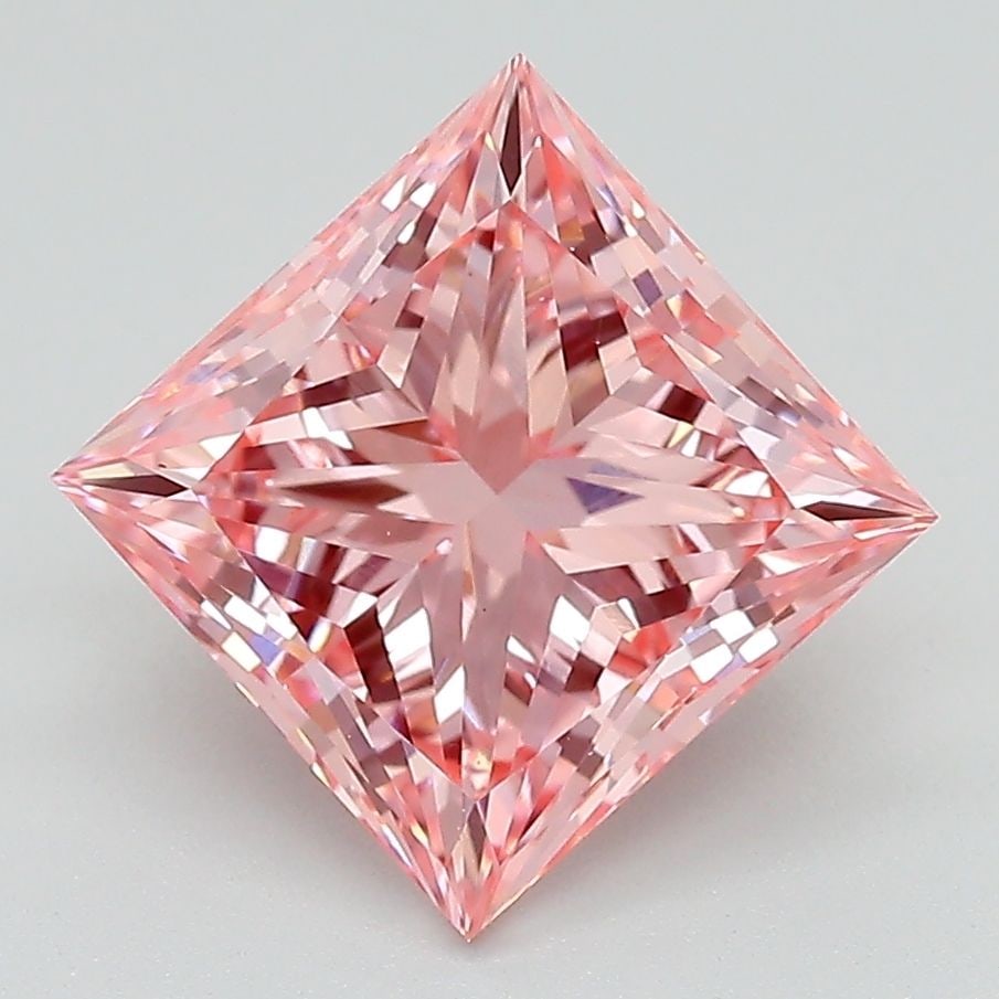 Loose Diamond - PRINCESS 3.08ct Fancy Vivid Pink VS1: Loose Diamond - PRINCESS 3.08ct Fancy Vivid Pink VS1 Source: This is a real non-mined Diamond that has been grown in a lab Shape: PRINCESS Carats: 3.08 Color: Fancy Vivid Pink Certification: IGI