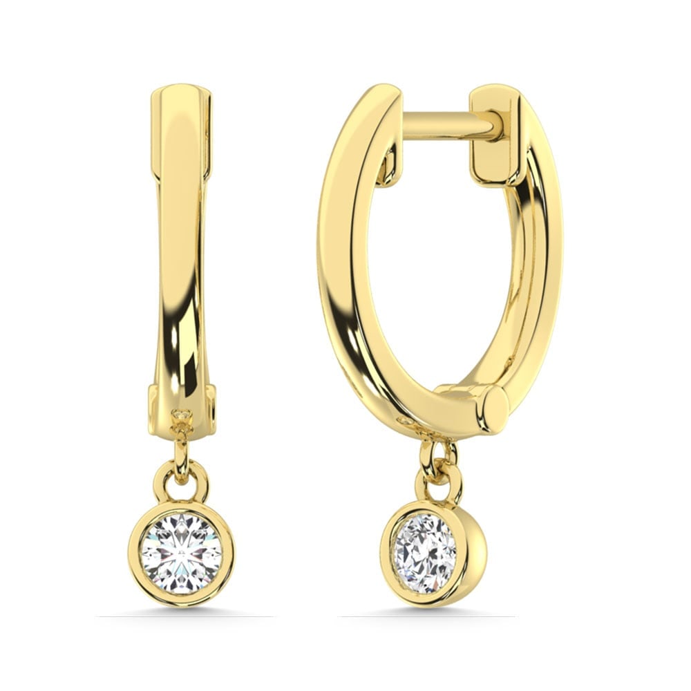 10K Yellow Gold Lab Grown Diamond 1/2 Ct.Tw. Round Shape Hoop Earrings: 10K Yellow Gold Lab Grown Diamond 1/2 Ct.Tw. Round Shape Hoop Earrings Elegant 10K yellow gold round hoops adorned with 1/2 Ct.Tw. lab-grown diamonds for timeless style. 10k Yellow Gold Stone Color: