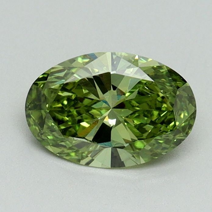 Loose Diamond - OVAL 0.71ct Fancy Vivid Green VS1: Loose Diamond - OVAL 0.71ct Fancy Vivid Green VS1 Source: This is a real non-mined Diamond that has been grown in a lab Shape: OVAL Carats: 0.71 Color: Fancy Vivid Green Certification: IGI Video: