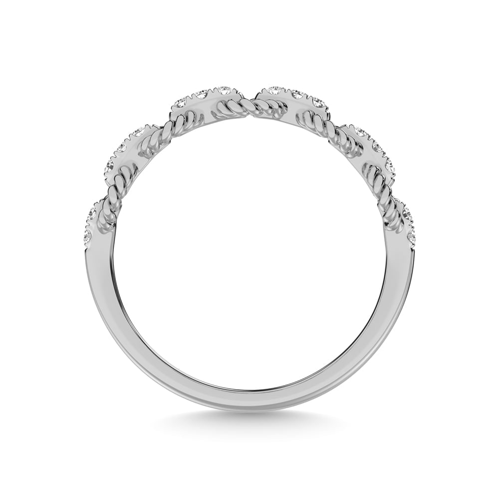 14K White Gold Diamond 1/6 Ct.Tw. Stackable Ring - 4