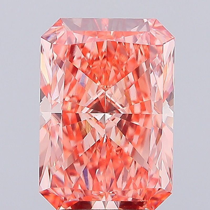Loose Diamond - RADIANT 4.96ct Fancy Vivid Pink VS1: Loose Diamond - RADIANT 4.96ct Fancy Vivid Pink VS1 Source: This is a real non-mined Diamond that has been grown in a lab Shape: RADIANT Carats: 4.96 Color: Fancy Vivid Pink Certification: IGI Video: