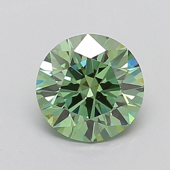 Loose Diamond - ROUND 0.76ct Fancy Vivid Green VS1: Loose Diamond - ROUND 0.76ct Fancy Vivid Green VS1 Source: This is a real non-mined Diamond that has been grown in a lab Shape: ROUND Carats: 0.76 Color: Fancy Vivid Green Certification: IGI The