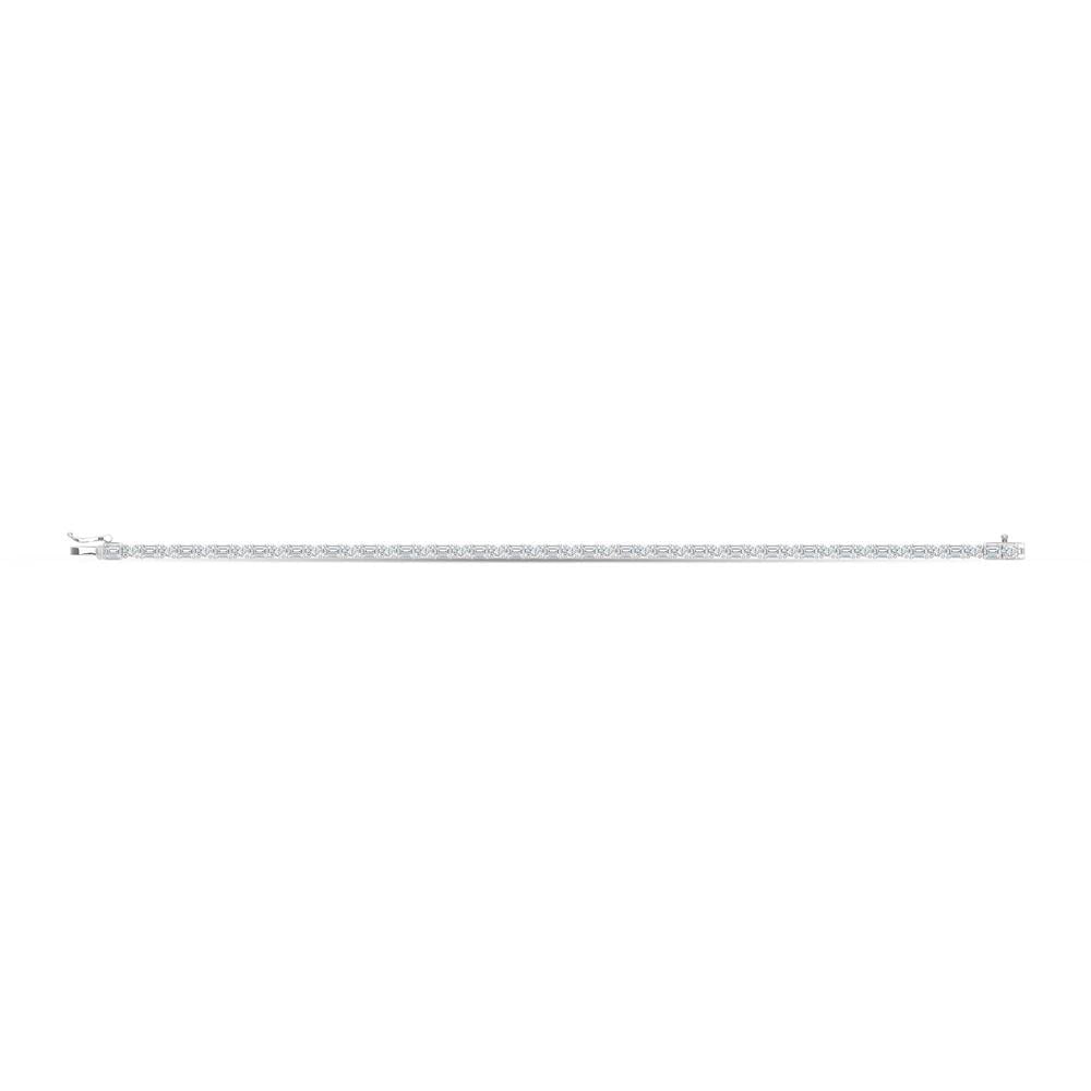 14K White Gold Lab Grown Diamond 4 1/4 Ct.Tw. Emerald and Oval Shape Fashion Bracelet: 14K White Gold Lab Grown Diamond 4 1/4 Ct.Tw. Emerald and Oval Shape Fashion Bracelet This 14K White Gold fashion bracelet showcases emerald and oval-shaped lab grown diamonds totaling 4 1/4 Ct.Tw.,