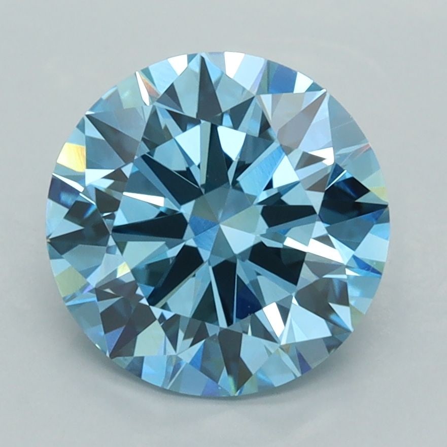 Ideal Loose Diamond - ROUND 3.01ct Fancy Vivid Blue VS1: Ideal Loose Diamond - ROUND 3.01ct Fancy Vivid Blue VS1 Source: This is a real non-mined Diamond that has been grown in a lab Shape: ROUND Carats: 3.01 Color: Fancy Vivid Blue Certification: IGI Video