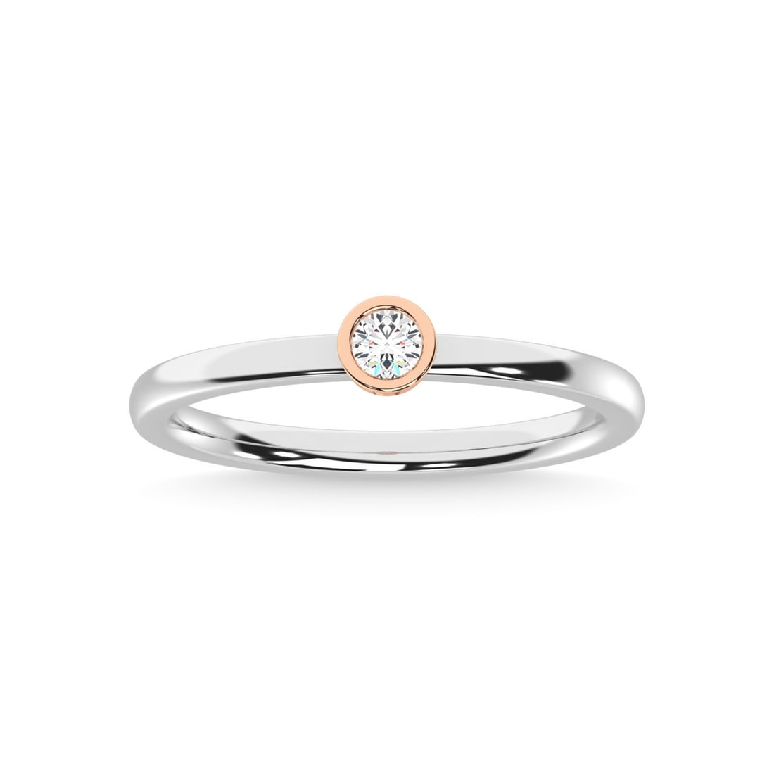 14K Two Tone Diamond 1/10 Ct.Tw. Anniversary Ring: 14K Two Tone Diamond 1/10 Ct.Tw. Anniversary Ring 14k Two Tone Stone Color: G-h Stone Clarity: Si3 Each ring is presented in standard size 6.5. Complimentary resizing is available between sizes 510