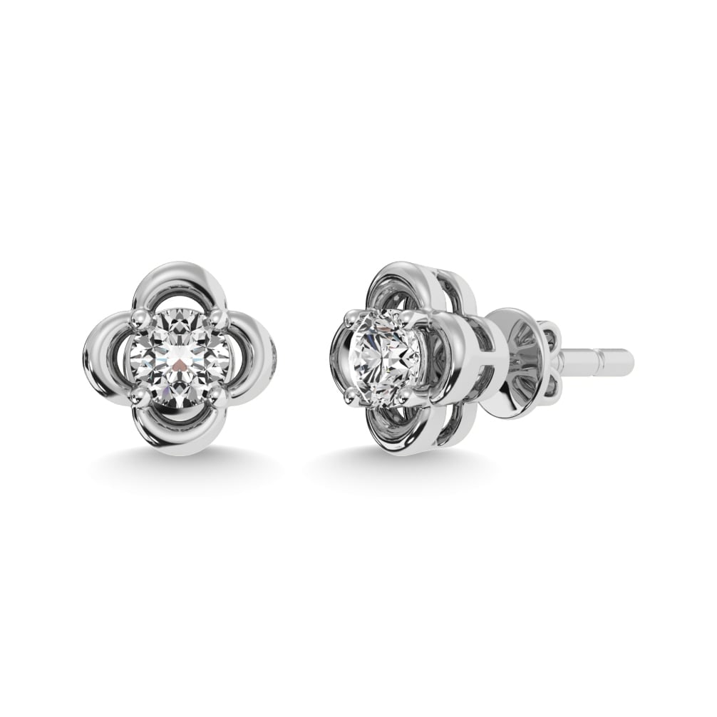 Diamond 1/2 Ct.tw Solitaire Dimond Stud Earrings in 14K White Gold (1 of 3)