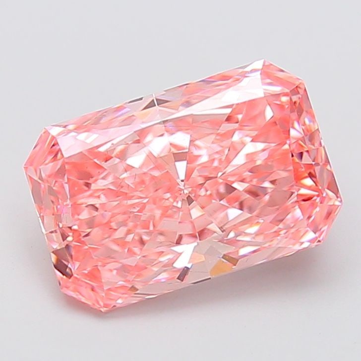 Loose Diamond - RADIANT 5.0ct Fancy Vivid Pink VS2: Loose Diamond - RADIANT 5.0ct Fancy Vivid Pink VS2 Source: This is a real non-mined Diamond that has been grown in a lab Shape: RADIANT Carats: 5.0 Color: Fancy Vivid Pink Certification: IGI Video: