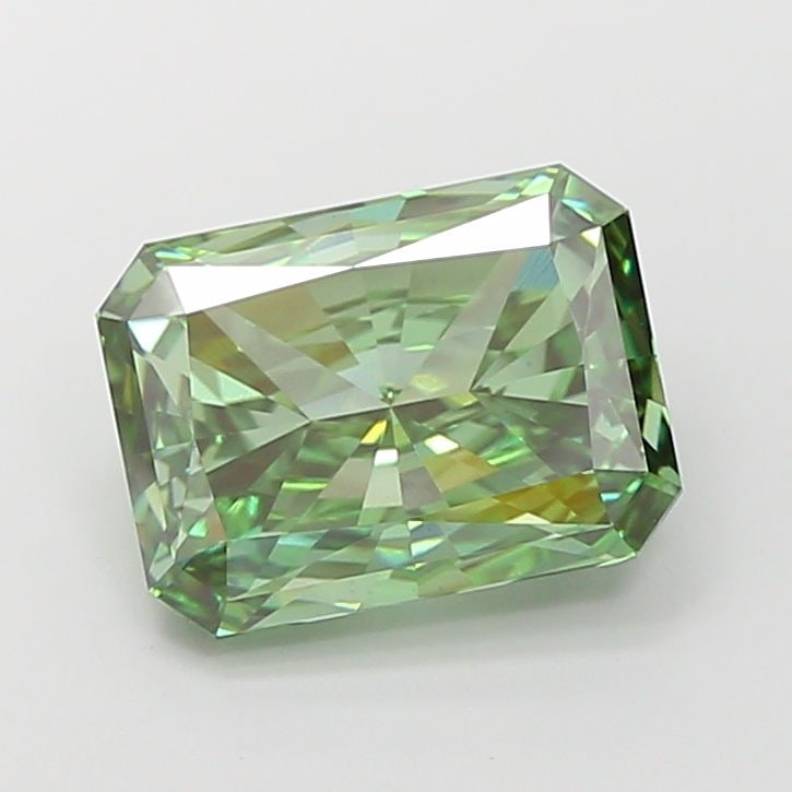 Loose Diamond - RADIANT 4.05ct Fancy Vivid Green VS1: Loose Diamond - RADIANT 4.05ct Fancy Vivid Green VS1 Source: This is a real non-mined Diamond that has been grown in a lab Shape: RADIANT Carats: 4.05 Color: Fancy Vivid Green Certification: IGI Video