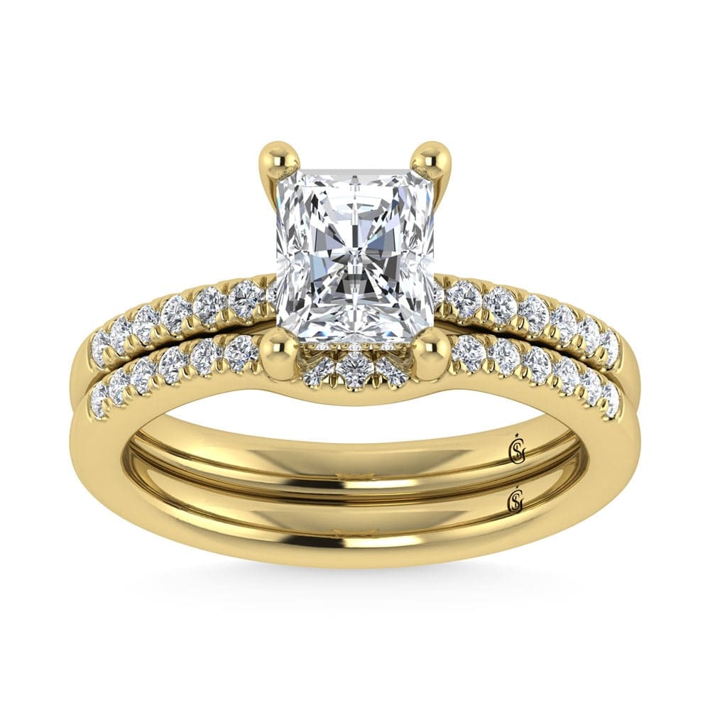 14K Yellow Gold Lab Grown Diamond 1 7/8 Ct.Tw. IGI Certified Radiant Shape Hidden Halo Engagement: 14K Yellow Gold Lab Grown Diamond 1 7/8 Ct.Tw. IGI Certified Radiant Shape Hidden Halo Engagement Ring Discover subtle brilliance and modern elegance with our Hidden Halo Diamond Engagement Ring.
