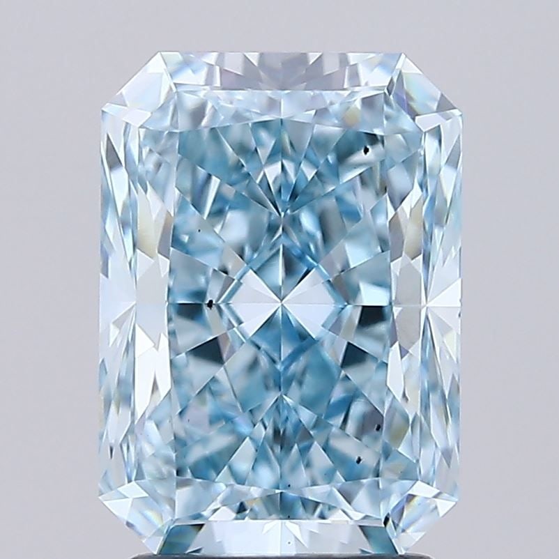 Loose Diamond - RADIANT 2.56ct Fancy Vivid Blue VS2: Loose Diamond - RADIANT 2.56ct Fancy Vivid Blue VS2 Source: This is a real non-mined Diamond that has been grown in a lab Shape: RADIANT Carats: 2.56 Color: Fancy Vivid Blue Certification: IGI Video: