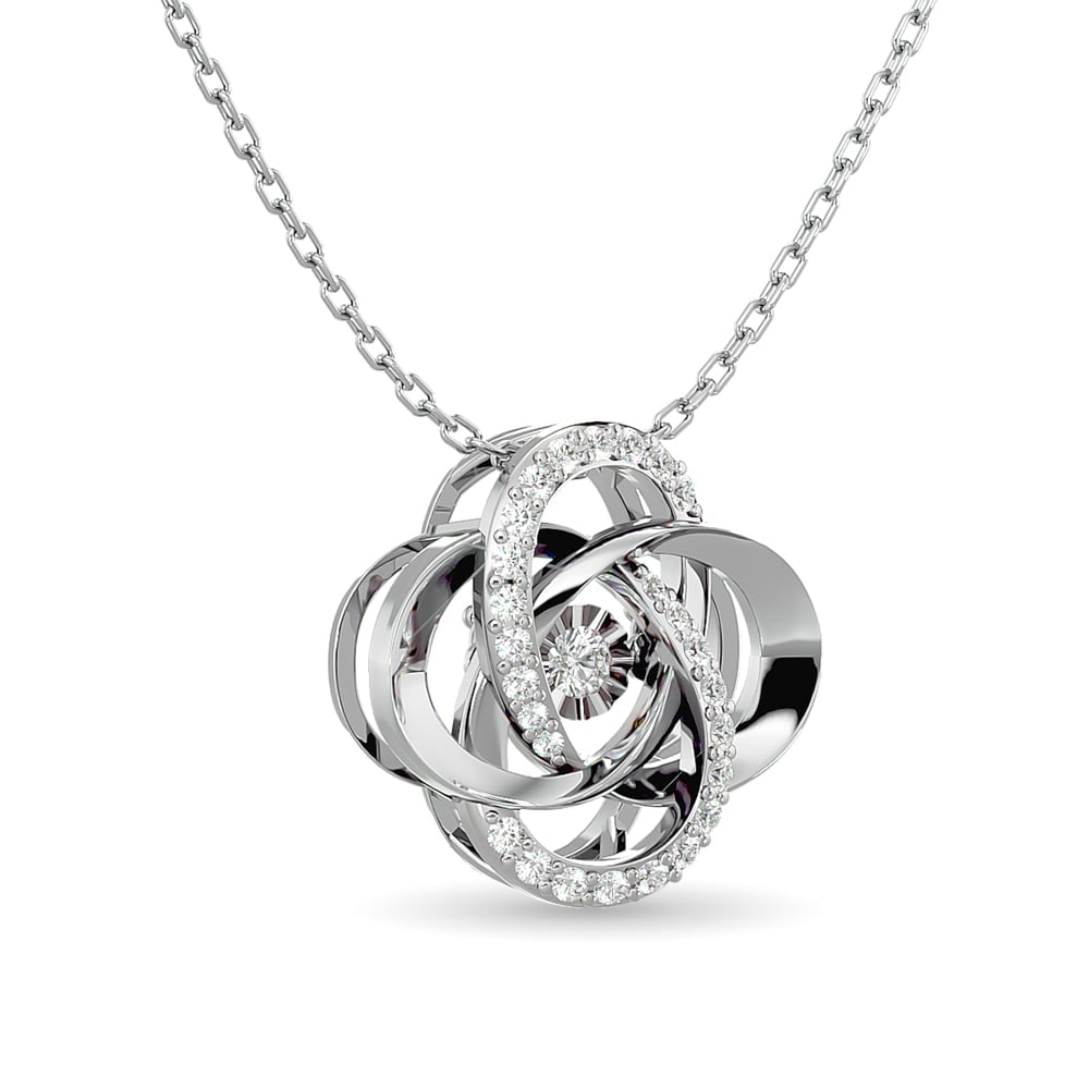 Diamond Shimmering Pendant 1/4 Ct.tw in 10K White Gold: Diamond Shimmering Pendant 1/4 Ct.tw in 10K White Gold 10k White Gold Stone Color: Gh Stone Clarity: I1 Unless otherwise specified, pendants that include a chain are paired with our standard 18-inch