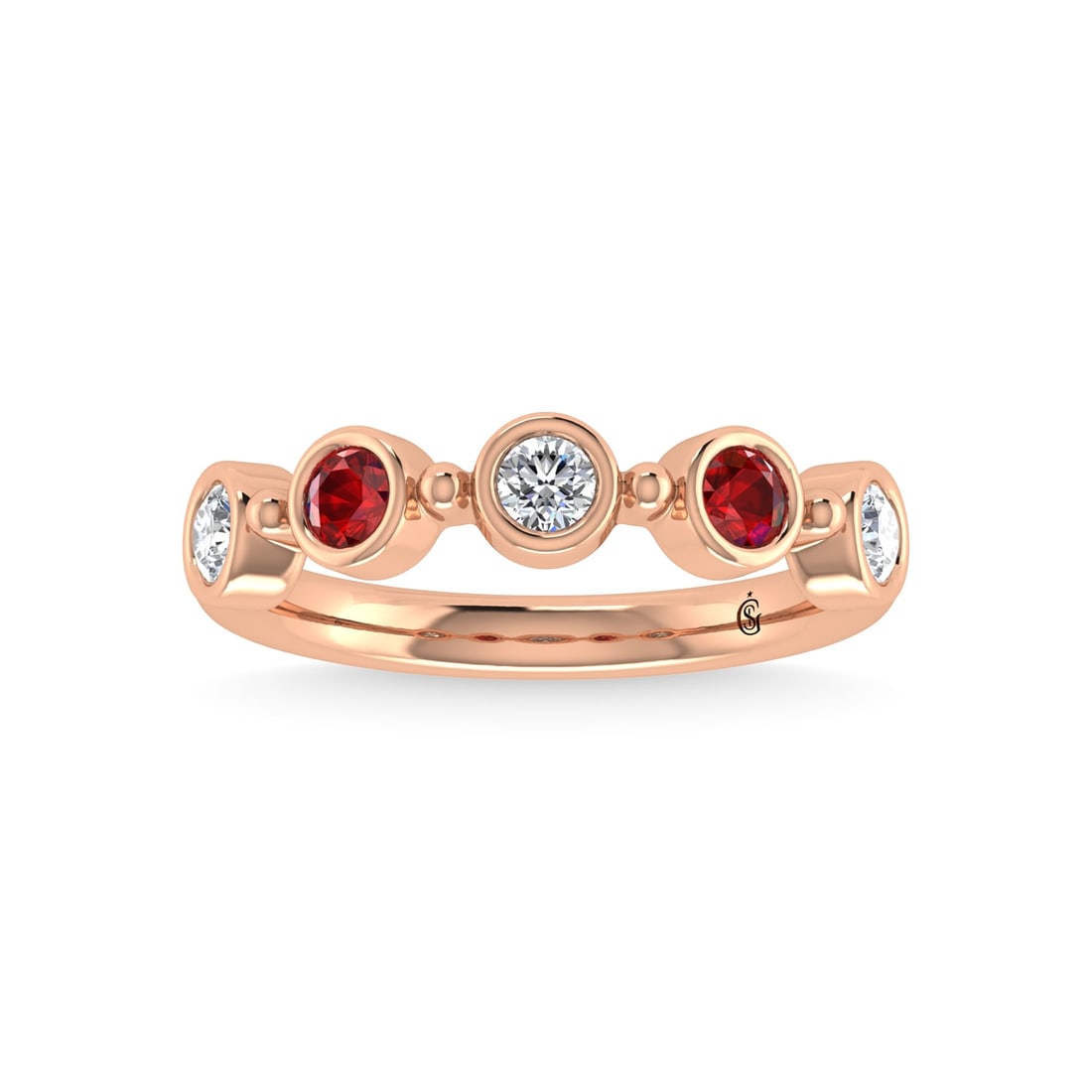 14K Rose Gold Diamond 5/8 Ct.Tw. Stackable Band: 14K Rose Gold Diamond 5/8 Ct.Tw. Stackable Band 14k Rose Gold Stone Color: G-h Stone Clarity: Aaa / Si2 Each ring is presented in standard size 6.5. Complimentary resizing is available between sizes