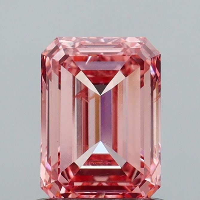 Loose Diamond - EMERALD 1.03ct Fancy Vivid Pink SI1: Loose Diamond - EMERALD 1.03ct Fancy Vivid Pink SI1 Source: This is a real non-mined Diamond that has been grown in a lab Shape: EMERALD Carats: 1.03 Color: Fancy Vivid Pink Certification: IGI Video: