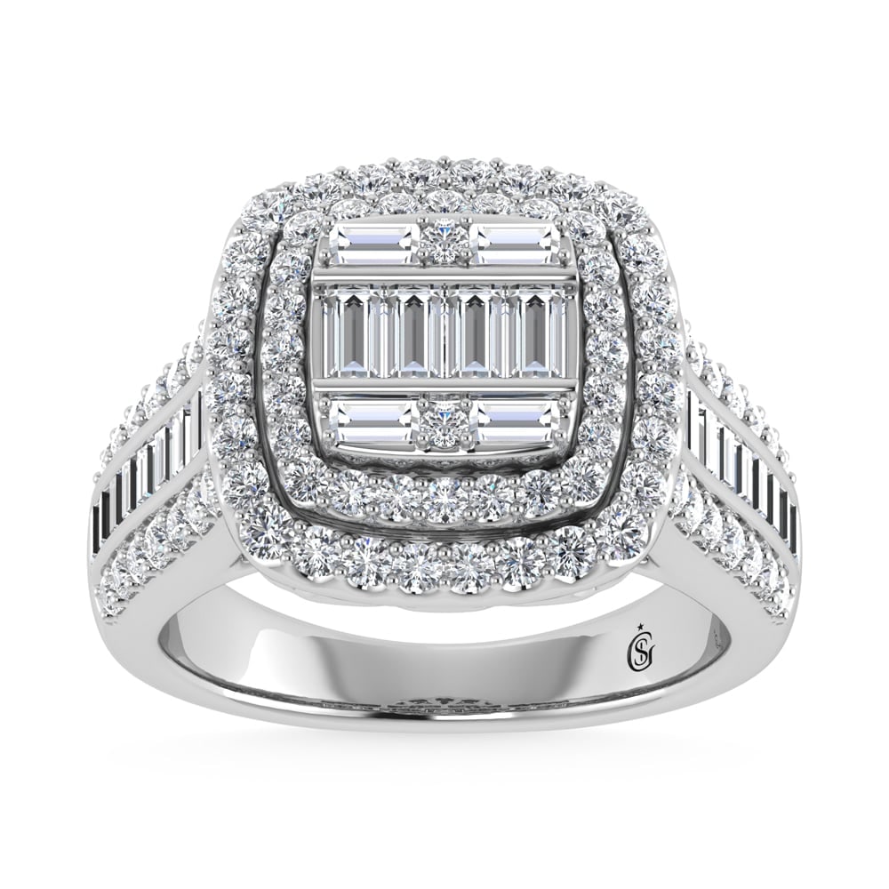 14K White Gold Diamond 1 3/8 Ct.Tw. Engagement Ring: 14K White Gold Diamond 1 3/8 Ct.Tw. Engagement Ring 14k White Gold Stone Color: G-h Stone Clarity: Si2 Each ring is presented in standard size 6.5. Complimentary resizing is available between sizes