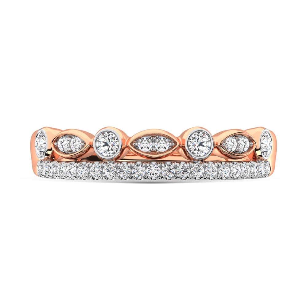 14K Rose Gold Diamond 1/3 Ct.Tw. Stackable Ring - 2