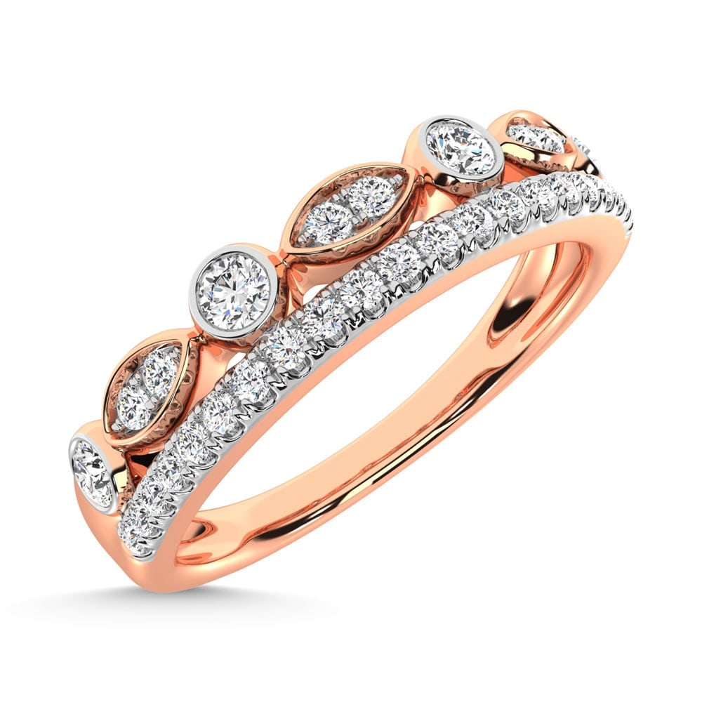14K Rose Gold Diamond 1/3 Ct.Tw. Stackable Ring - 3
