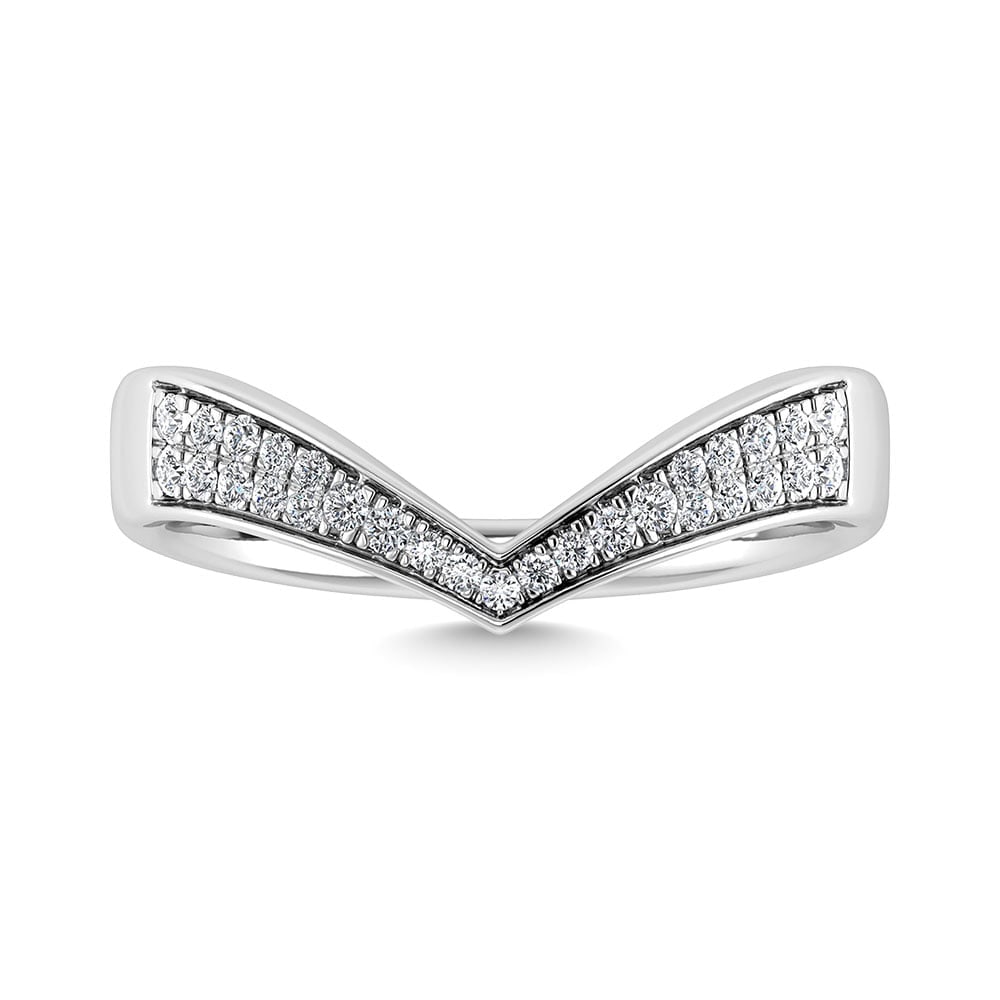 Diamond 1/6 Ct.Tw. Chevron Band in 14K White Gold: Diamond 1/6 Ct.Tw. Chevron Band in 14K White Gold 14k White Gold Stone Color: G-h Stone Clarity: I1 Each ring is presented in standard size 6.5. Complimentary resizing is available between sizes 510