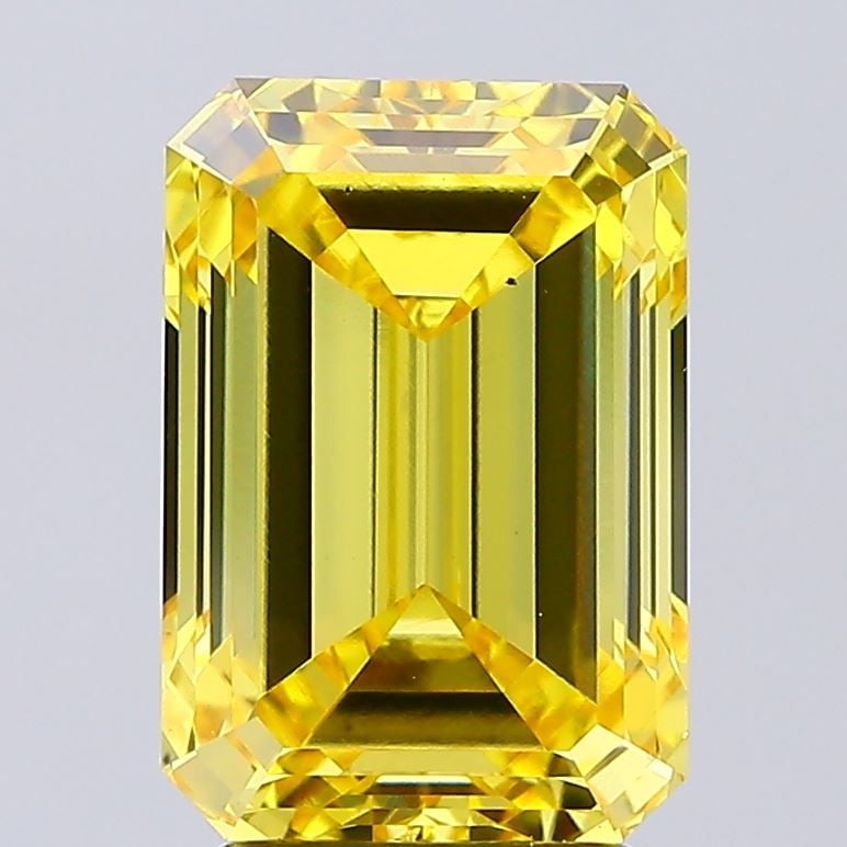Loose Diamond - EMERALD 4.03ct Fancy Vivid Yellow VS2: Loose Diamond - EMERALD 4.03ct Fancy Vivid Yellow VS2 Source: This is a real non-mined Diamond that has been grown in a lab Shape: EMERALD Carats: 4.03 Color: Fancy Vivid Yellow Certification: IGI Vid