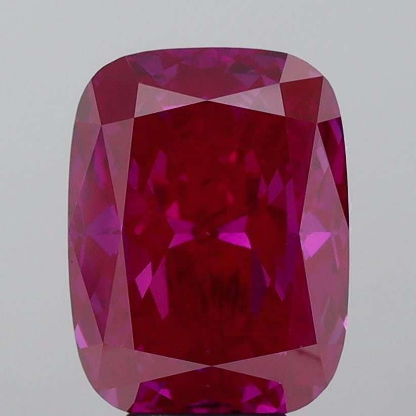 Loose Diamond - CUSHION BRILLIANT 5.24ct Fancy Vivid Pink SI1: Loose Diamond - CUSHION BRILLIANT 5.24ct Fancy Vivid Pink SI1 Source: This is a real non-mined Diamond that has been grown in a lab Shape: CUSHION BRILLIANT Carats: 5.24 Color: Fancy Vivid Pink Certif