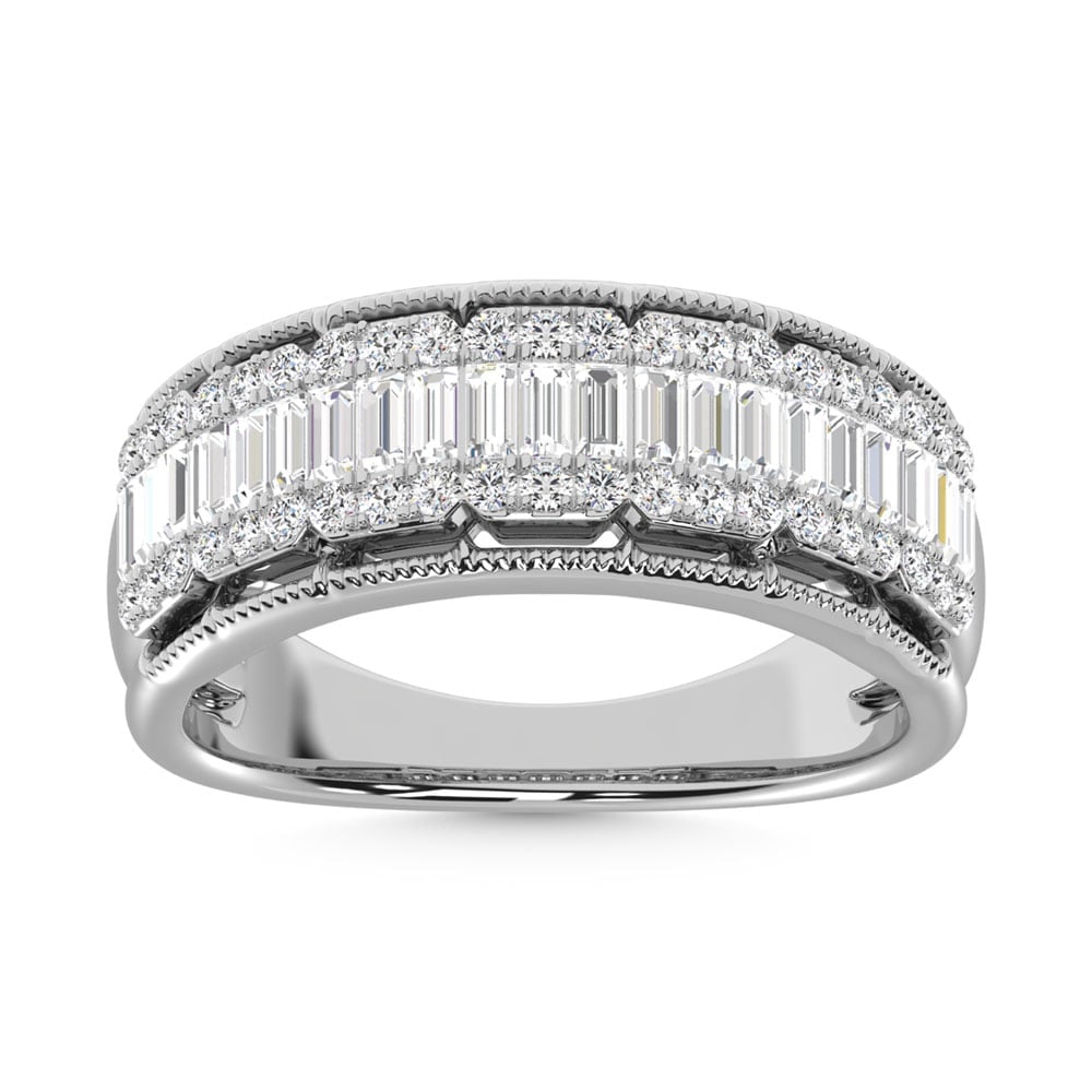 14K White Gold Diamond 3/4 Ct.Tw. Fashion Band: 14K White Gold Diamond 3/4 Ct.Tw. Fashion Band 14k White Gold Stone Color: G-h Stone Clarity: Si2 Each ring is presented in standard size 6.5. Complimentary resizing is available between sizes 510