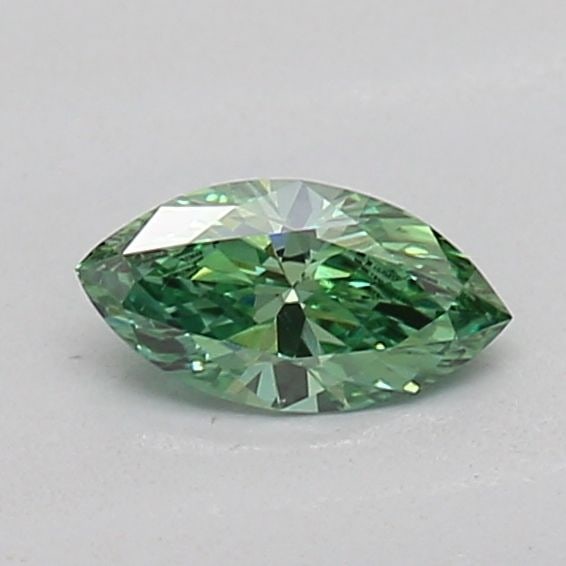 Loose Diamond - MARQUISE 0.18ct Fancy Vivid Green VS1: Loose Diamond - MARQUISE 0.18ct Fancy Vivid Green VS1 Source: This is a real non-mined Diamond that has been grown in a lab Shape: MARQUISE Carats: 0.18 Color: Fancy Vivid Green Certification: IGI