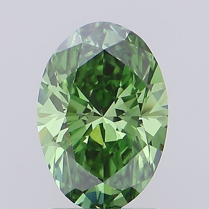 Loose Diamond - OVAL 1.58ct Fancy Vivid Green VS1: Loose Diamond - OVAL 1.58ct Fancy Vivid Green VS1 Source: This is a real non-mined Diamond that has been grown in a lab Shape: OVAL Carats: 1.58 Color: Fancy Vivid Green Certification: IGI Video: