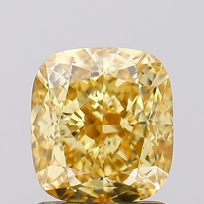 Loose Diamond - CUSHION MODIFIED 1.46ct Fancy Vivid Yellow VS1: Loose Diamond - CUSHION MODIFIED 1.46ct Fancy Vivid Yellow VS1 Source: This is a real non-mined Diamond that has been grown in a lab Shape: CUSHION MODIFIED Carats: 1.46 Color: Fancy Vivid Yellow