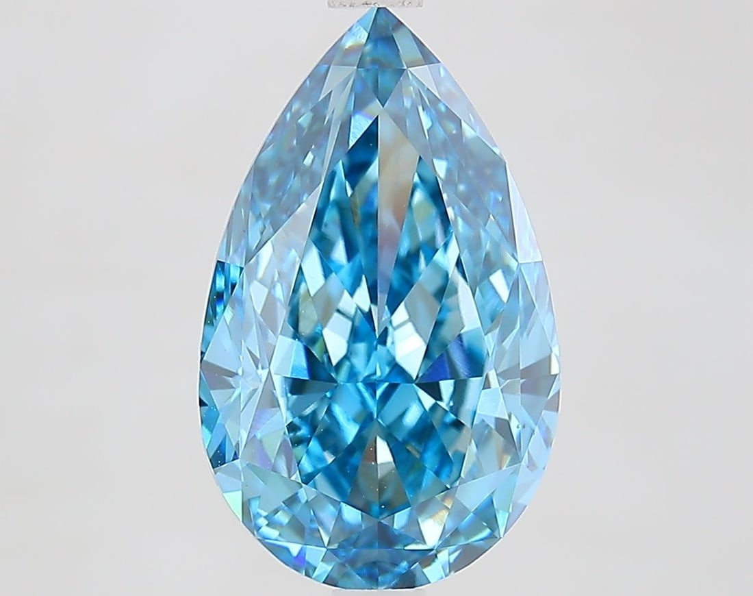 Loose Diamond - PEAR 4.53ct Fancy Vivid Blue VS1: Loose Diamond - PEAR 4.53ct Fancy Vivid Blue VS1 Source: This is a real non-mined Diamond that has been grown in a lab Shape: PEAR Carats: 4.53 Color: Fancy Vivid Blue Certification: IGI Video: Video