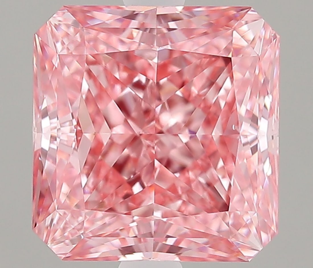 Loose Diamond - SQUARE RADIANT 2.12ct Fancy Vivid Pink VS1: Loose Diamond - SQUARE RADIANT 2.12ct Fancy Vivid Pink VS1 Source: This is a real non-mined Diamond that has been grown in a lab Shape: SQUARE RADIANT Carats: 2.12 Color: Fancy Vivid Pink