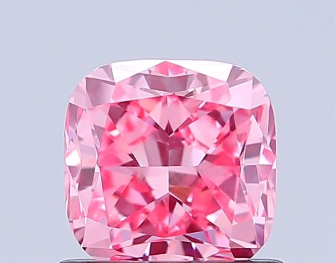 Loose Diamond - CUSHION MODIFIED 0.96ct Fancy Vivid Pink VVS2: Loose Diamond - CUSHION MODIFIED 0.96ct Fancy Vivid Pink VVS2 Source: This is a real non-mined Diamond that has been grown in a lab Shape: CUSHION MODIFIED Carats: 0.96 Color: Fancy Vivid Pink Certifi