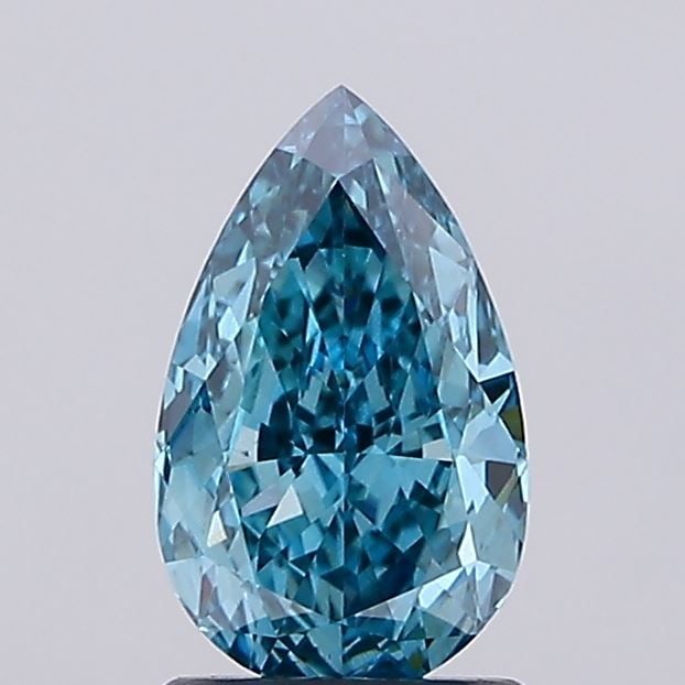 Loose Diamond - PEAR 1.52ct Fancy Vivid Green Blue VS1: Loose Diamond - PEAR 1.52ct Fancy Vivid Green Blue VS1 Source: This is a real non-mined Diamond that has been grown in a lab Shape: PEAR Carats: 1.52 Color: Fancy Vivid Green Blue Certification: IGI