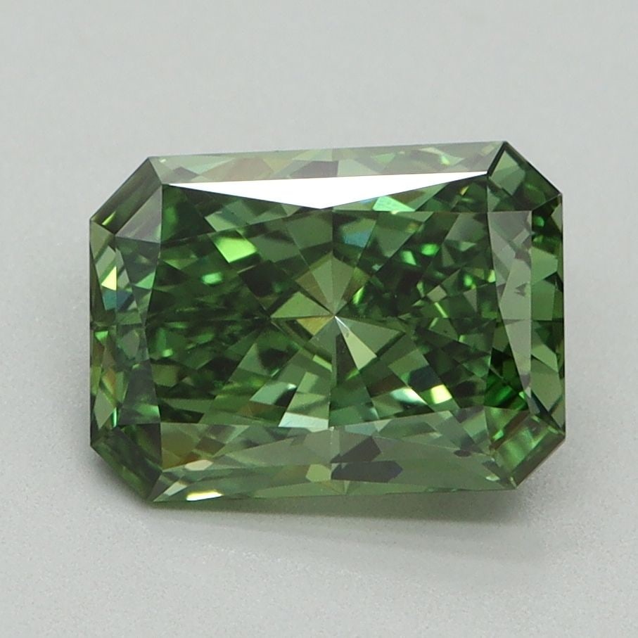 Loose Diamond - RADIANT 2.0ct Fancy Vivid Green VS1: Loose Diamond - RADIANT 2.0ct Fancy Vivid Green VS1 Source: This is a real non-mined Diamond that has been grown in a lab Shape: RADIANT Carats: 2.0 Color: Fancy Vivid Green Certification: IGI Video: