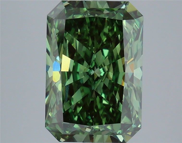 Loose Diamond - RADIANT 5.24ct Fancy Vivid Green VS1: Loose Diamond - RADIANT 5.24ct Fancy Vivid Green VS1 Source: This is a real non-mined Diamond that has been grown in a lab Shape: RADIANT Carats: 5.24 Color: Fancy Vivid Green Certification: IGI