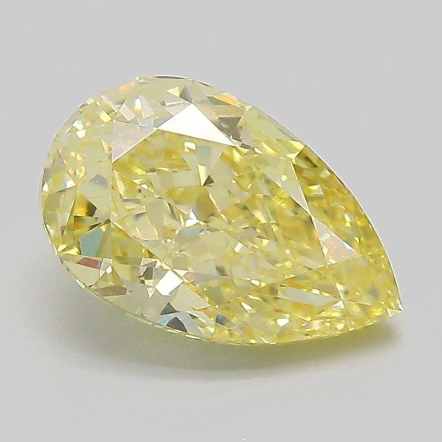 Loose Diamond - PEAR 2.71ct Fancy Intense Yellow VS1: Loose Diamond - PEAR 2.71ct Fancy Intense Yellow VS1 Source: This is a real non-mined Diamond that has been grown in a lab Shape: PEAR Carats: 2.71 Color: Fancy Intense Yellow Certification: IGI
