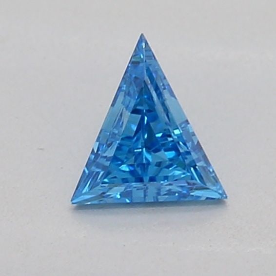Loose Diamond - TRIANGULAR 0.16ct Fancy Vivid Blue VS1: Loose Diamond - TRIANGULAR 0.16ct Fancy Vivid Blue VS1 Source: This is a real non-mined Diamond that has been grown in a lab Shape: TRIANGULAR Carats: 0.16 Color: Fancy Vivid Blue Certification: IGI