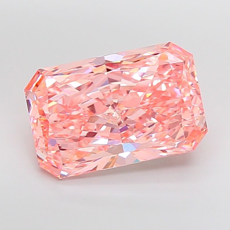 Loose Diamond - RADIANT 12.03ct Fancy Vivid Pink VS1: Loose Diamond - RADIANT 12.03ct Fancy Vivid Pink VS1 Source: This is a real non-mined Diamond that has been grown in a lab Shape: RADIANT Carats: 12.03 Color: Fancy Vivid Pink Certification: IGI Video