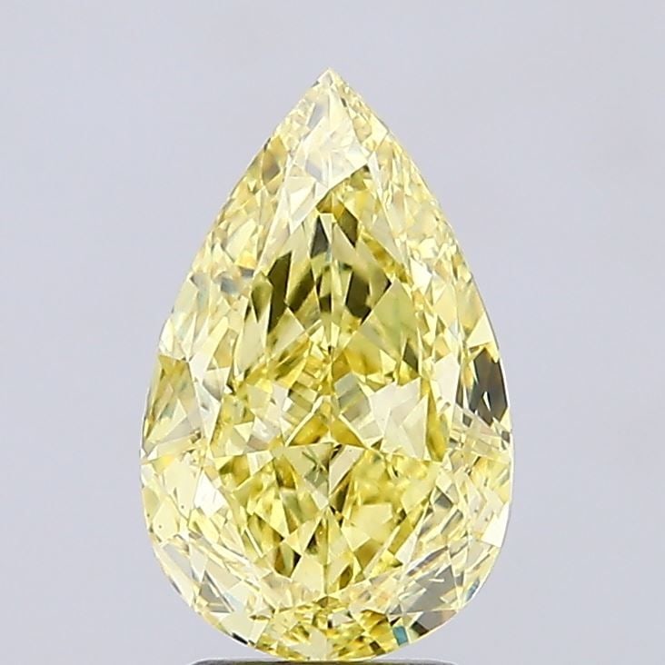 Loose Diamond - PEAR 3.01ct Fancy Intense Yellow VS2: Loose Diamond - PEAR 3.01ct Fancy Intense Yellow VS2 Source: This is a real non-mined Diamond that has been grown in a lab Shape: PEAR Carats: 3.01 Color: Fancy Intense Yellow Certification: IGI