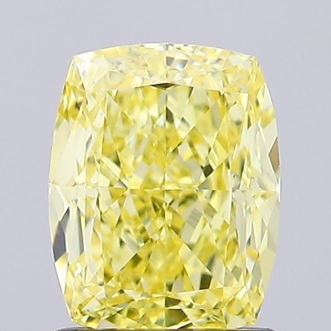 Loose Diamond - CUSHION MODIFIED 1.42ct Fancy Intense Yellow VS1: Loose Diamond - CUSHION MODIFIED 1.42ct Fancy Intense Yellow VS1 Source: This is a real non-mined Diamond that has been grown in a lab Shape: CUSHION MODIFIED Carats: 1.42 Color: Fancy Intense Yellow 